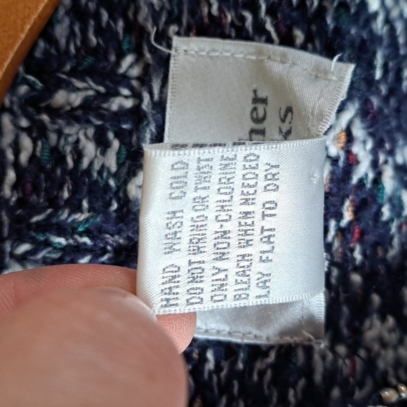 Christopher & Banks Cotton/Wool Blend Marble Multi Relaxed 1/4 Zip Knit Pullover - Picture 5 of 9